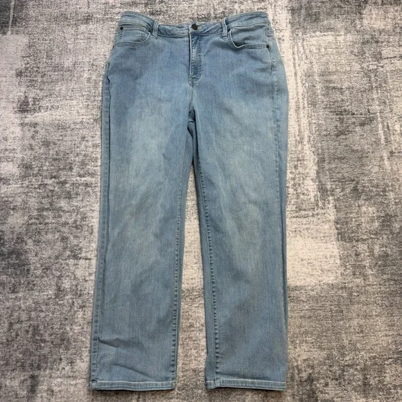 Coldwater Creek Jeans Womens 16P Shapeme High Rise Straight Stretch Faded Wash - Picture 1 of 11